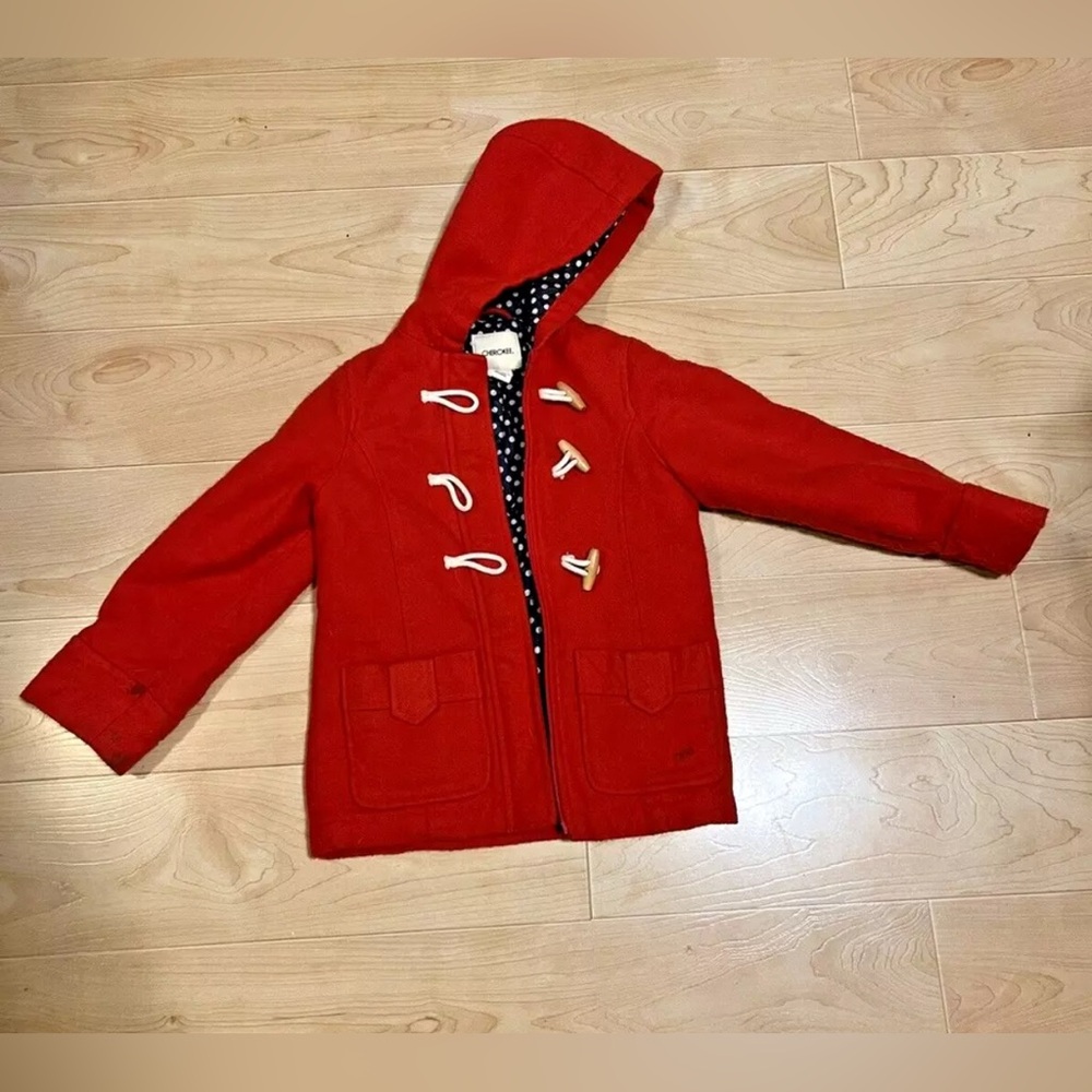 Girls Youth XS Paddington Style Red Duffle Coat